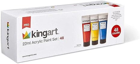 48 PRO Artist Quality- Acrylic Paint Set, 22ml (0.74oz) Tubes, Set of 48 Unique, Highly Pigmented Colors