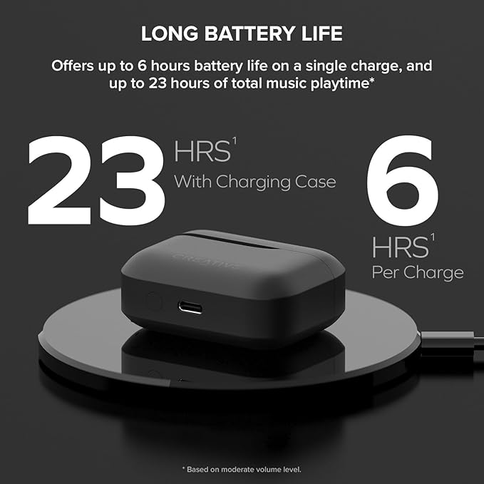 Creative Labs Zen Air 2 Bluetooth Earbuds - Black