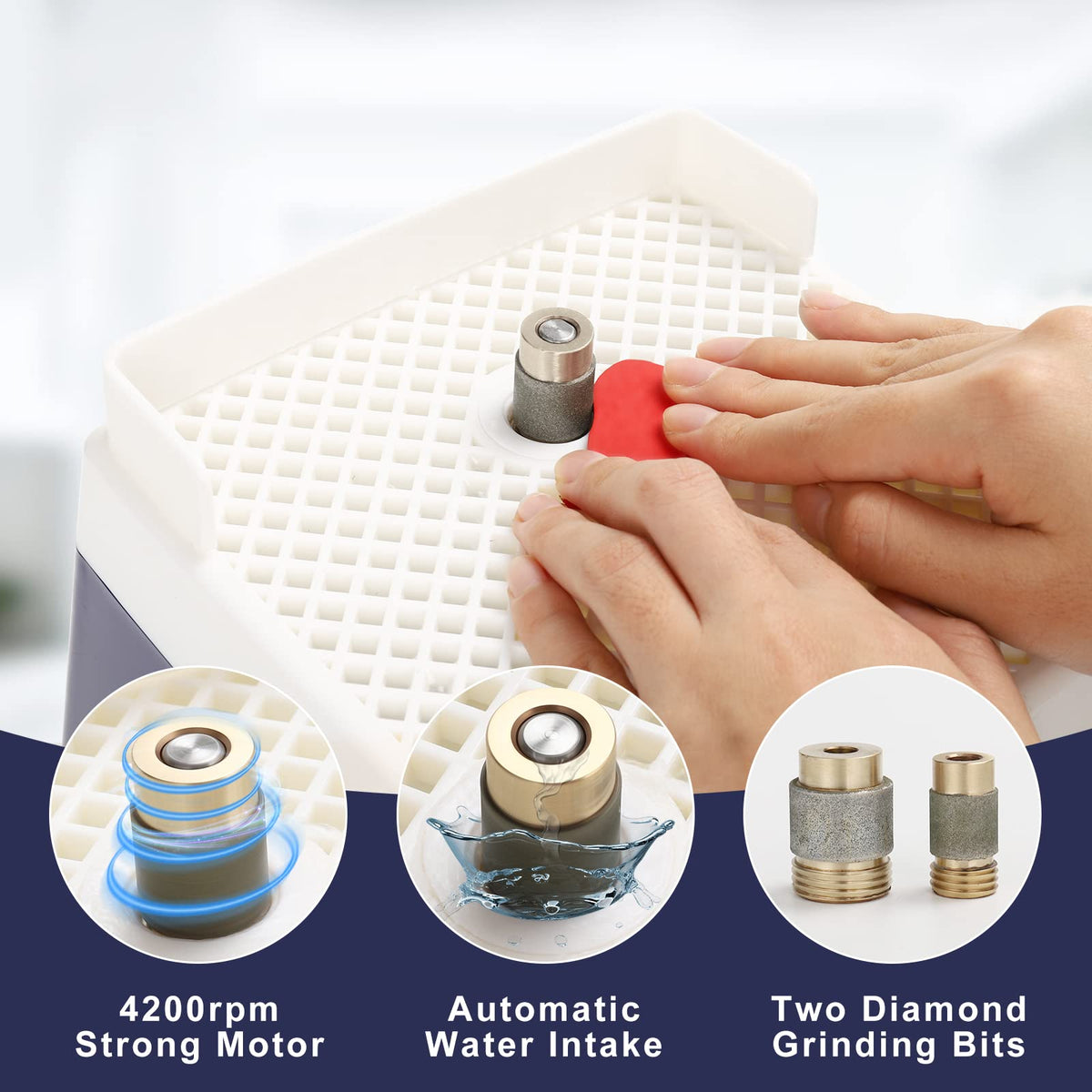 Stained Glass Grinder, Mini Glass Grinder Machine with 5/8" & 1" Grinder Bits,