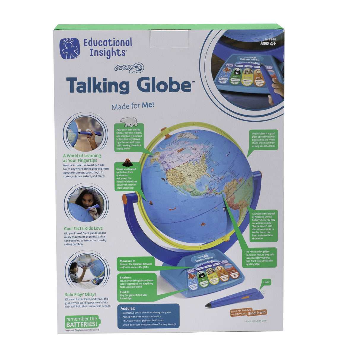 GeoSafari Talking Globe Featuring Bindi Irwin - Interactive Globe for Children