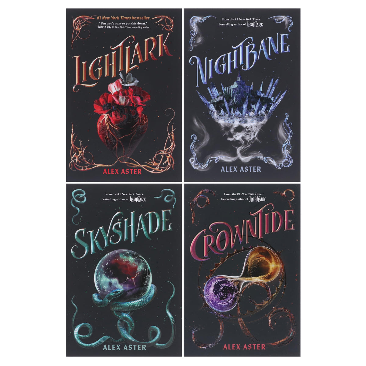 The Lightlark Saga By Alex Aster 4 Books Collection Set (Lightlark, Nightbane, Sky Shade & Crowntide)