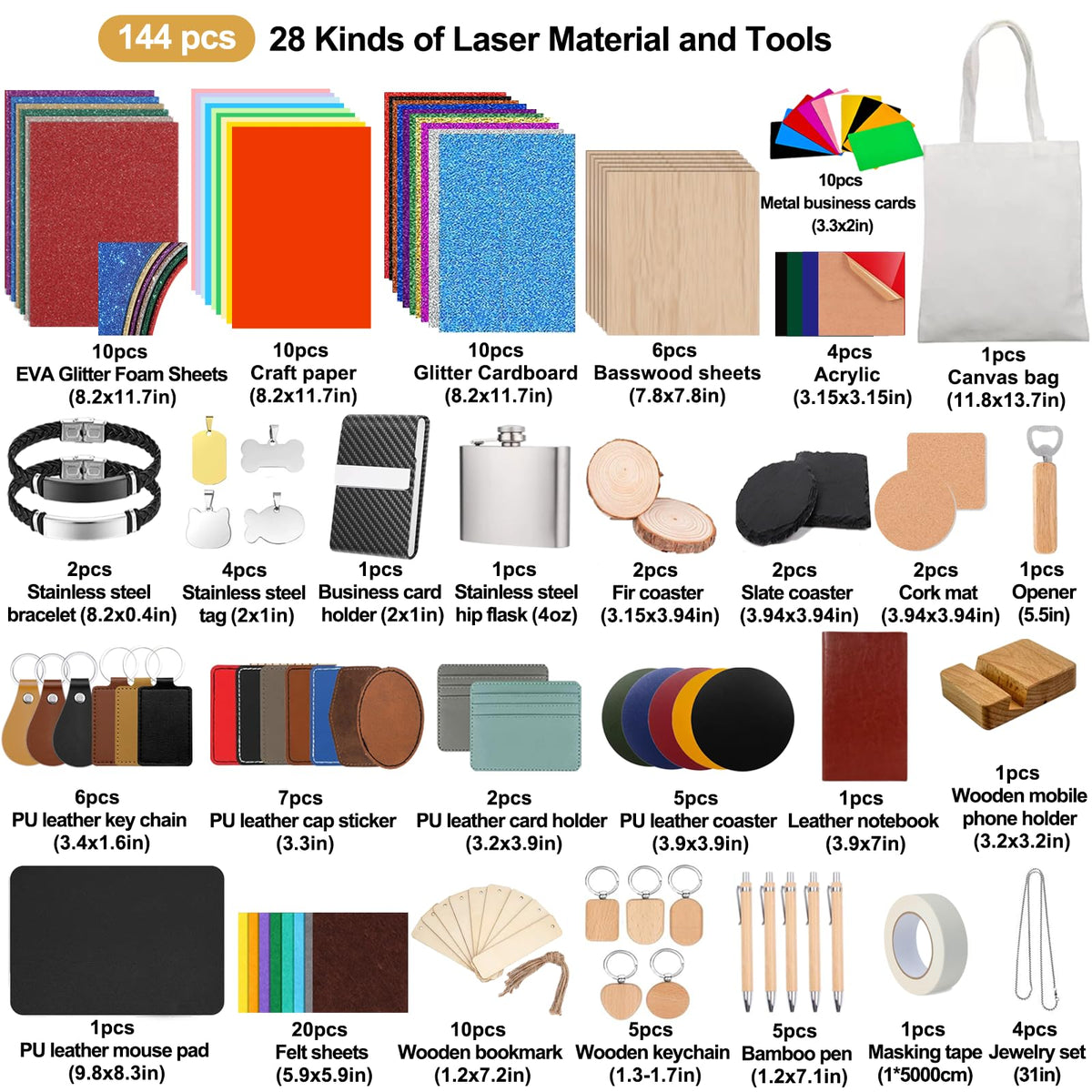 Laser Engraving Blanks Kit