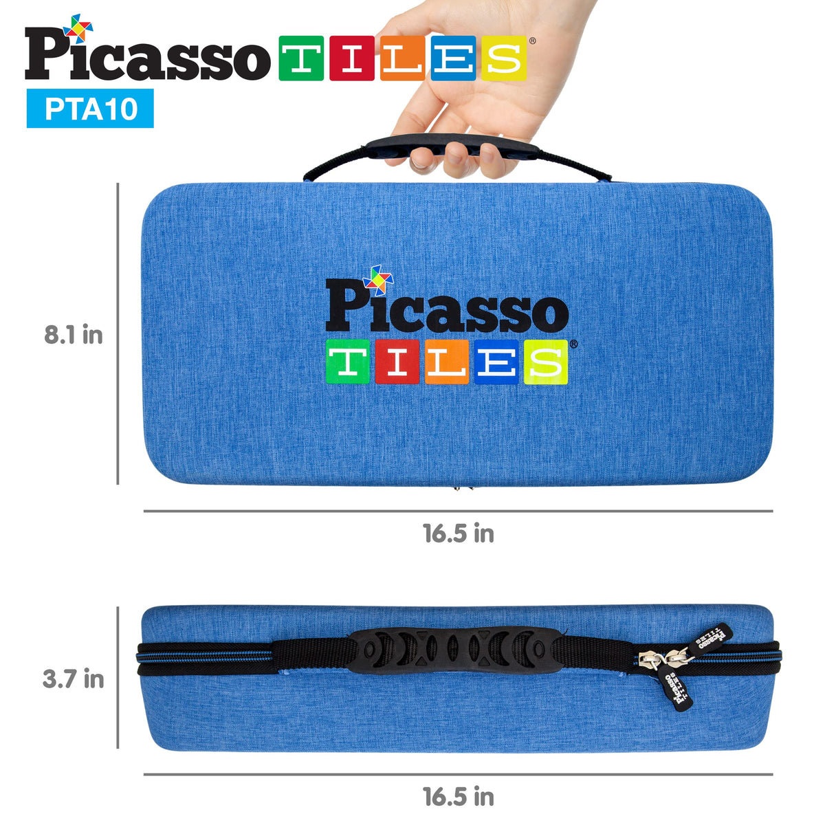 PicassoTiles 100 PC Magnetic Mini Tiles + Carry Case: STEAM Educational