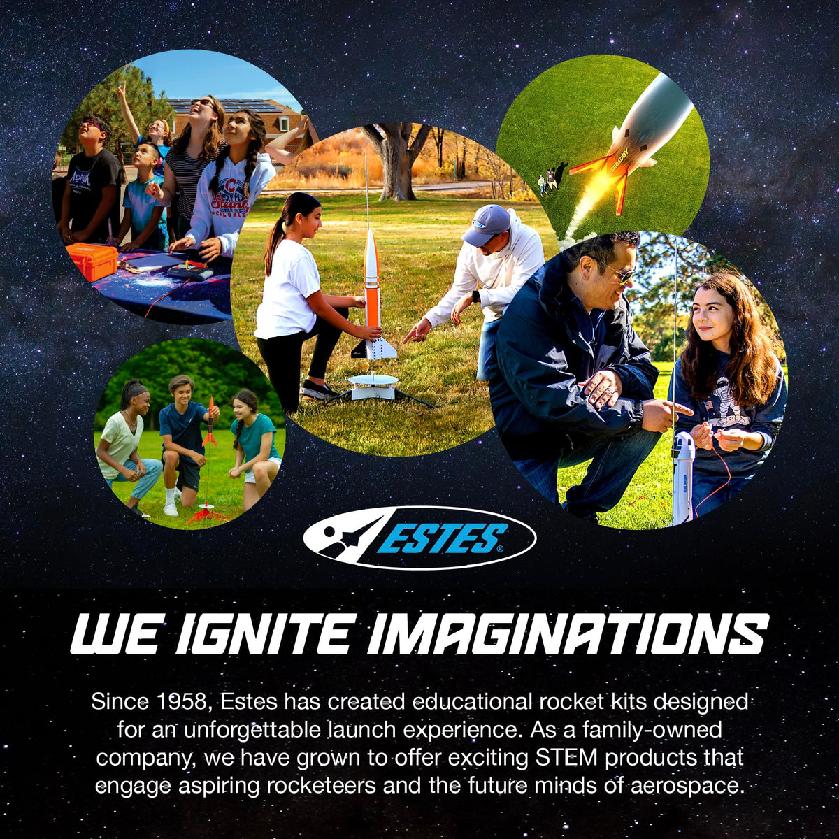 Estes 1754 Pack of 12 Wizard Rocket-Building Kits