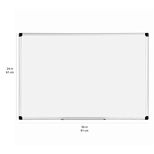 Magnetic Dry Erase Whiteboard, 36"W x 24"H