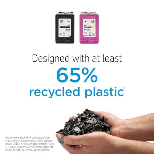 HP 68 Black/Tri-Color Ink Cartridges (2-Pack) | Works Envy 6100e, 6500e Series | Eligible for Instant Ink | 6L6S2TN | Packaging May Vary
