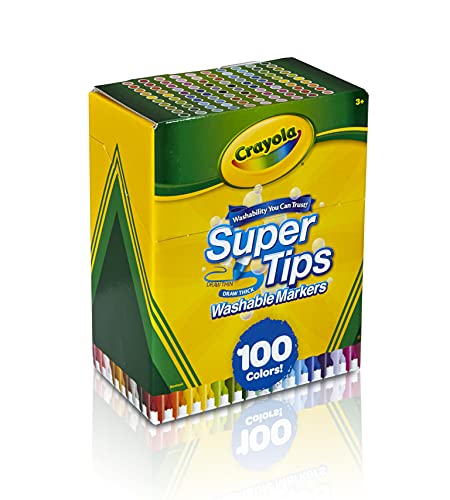 Crayola Super Tips Marker Set (100ct), Fine Point Washable Markers