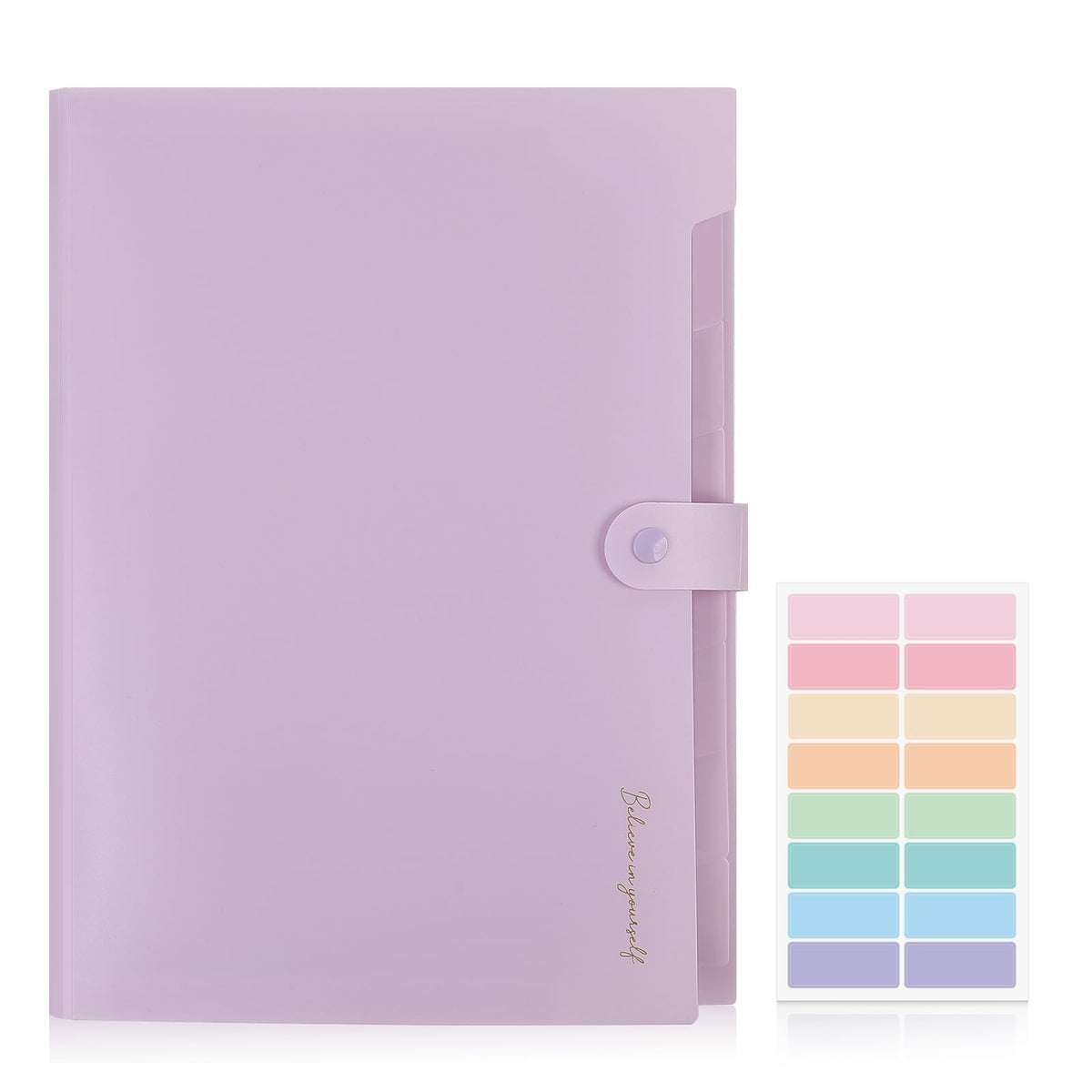 SKYDUE Expanding File Folder, Accordion File Organizer with 8 Pocket, Expandable Document Paper Receipt Holder for School Office Hospital, Letter/A4 Size- Purple