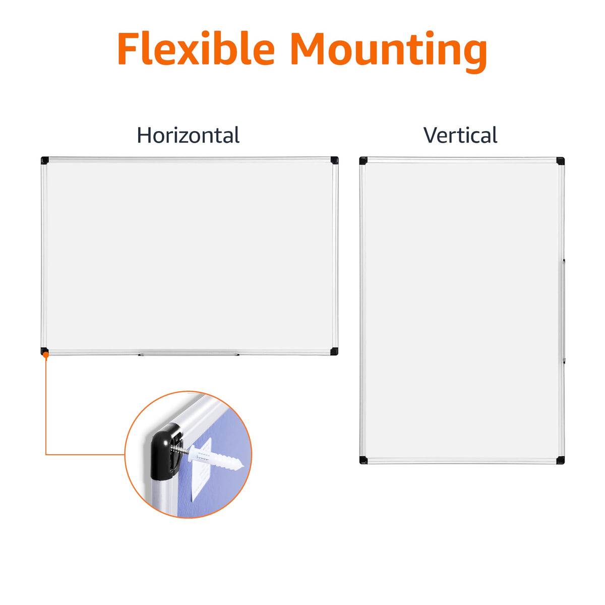 Magnetic Dry Erase Whiteboard, 36"W x 24"H