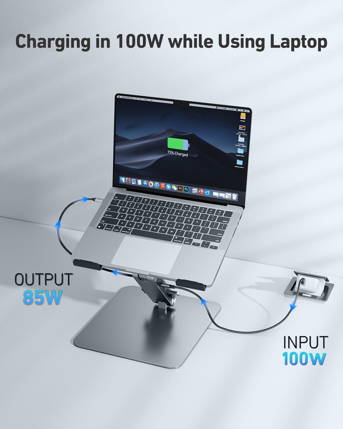 Laptop Stand with USB C 7in1 Docking Station