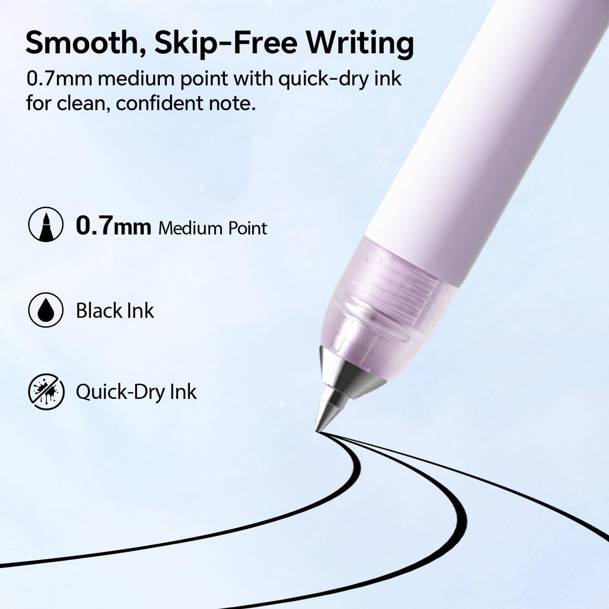 WRITECH Morph Extendable Gel Pens: 0.7mm Medium Point Black Ink