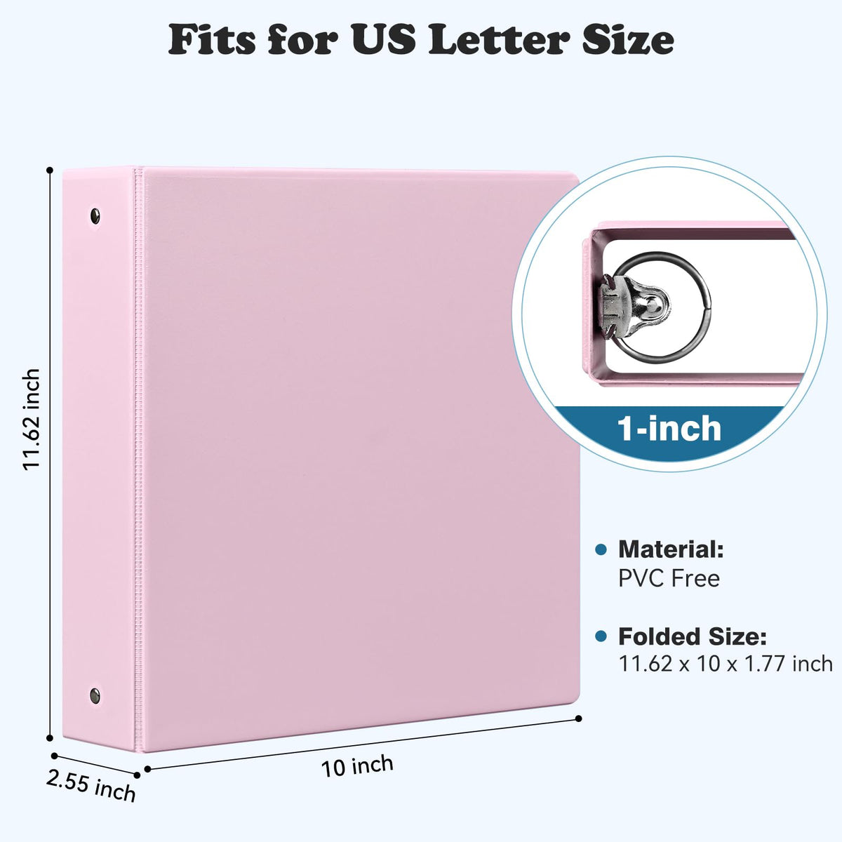 2-inch 3-Ring Binder with Pockets, 6 Pack, pastel