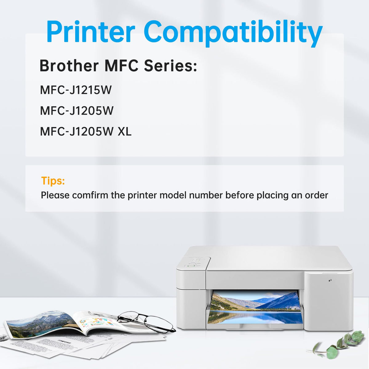 8-Pack LC404 Ink Cartridges Work for Brother MFC-J1205W