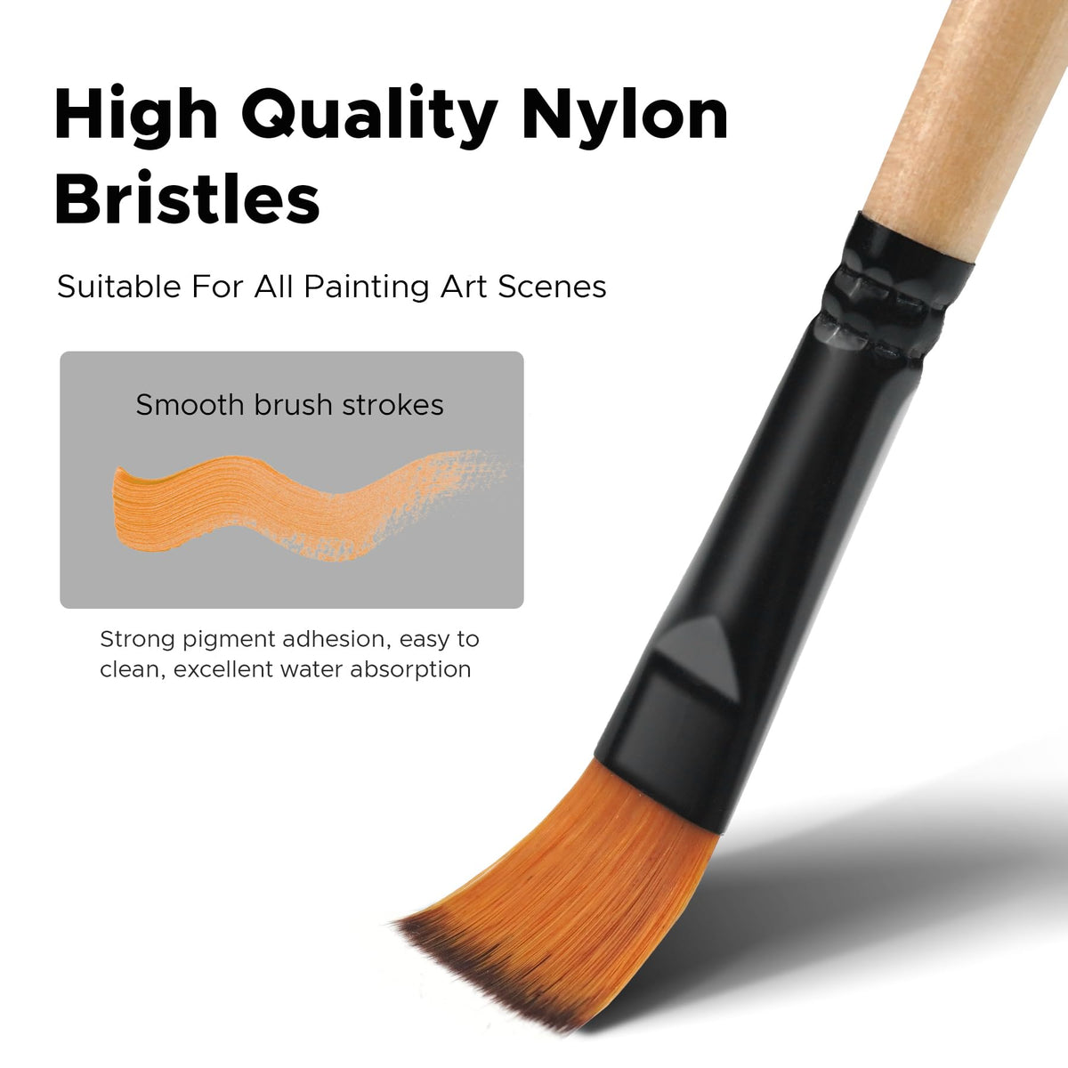 32 Pcs Paint Brush Set, Artist Paint Brushes for Acrylic Painting, Oil, Watercolor, Gouache, with Flat Round Filbert Fan Angle Detail Brush, Suitable for Artists and Beginners