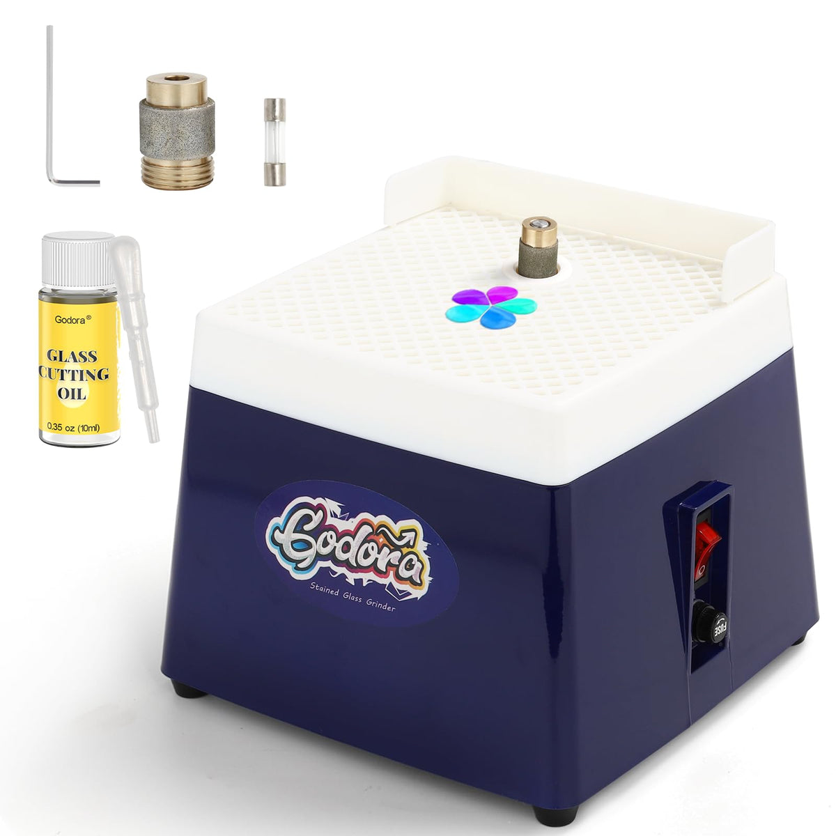 Stained Glass Grinder, Mini Glass Grinder Machine with 5/8" & 1" Grinder Bits,