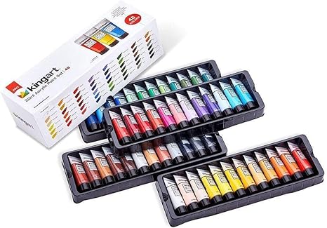 48 PRO Artist Quality-  Acrylic Paint Set, 22ml (0.74oz) Tubes, Set of 48 Unique, Highly Pigmented Colors