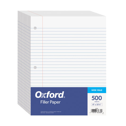 Oxford Filler Paper, Wide Ruled Paper, 500 sheets
