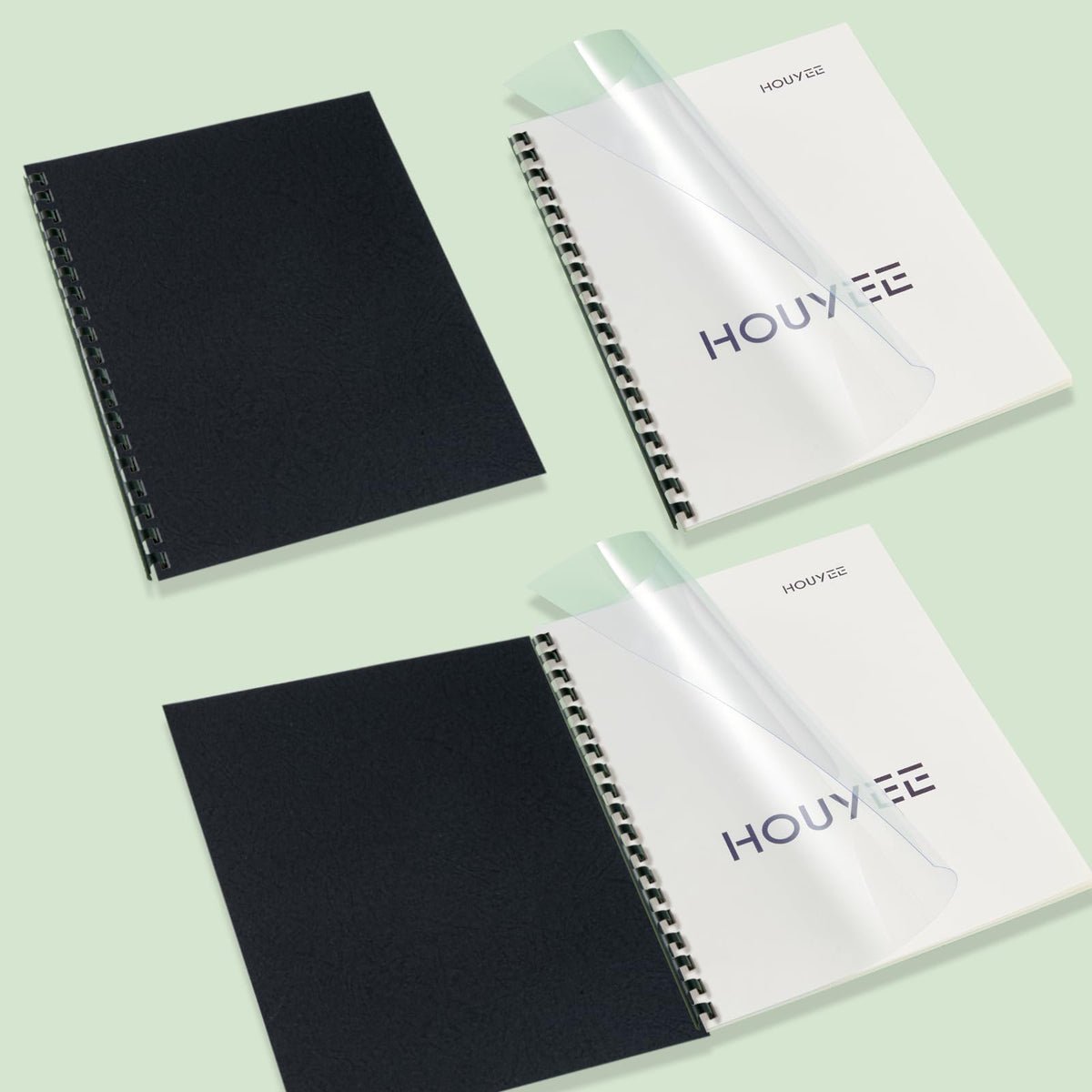 Binding Covers and Combs Set, 8.5x11 Inches- 50 Pcs