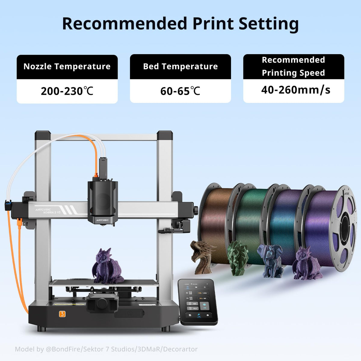 PLA 3D Printer Filament, Sparkle Glitter, Chameleon Changing Colors Galaxy Blue