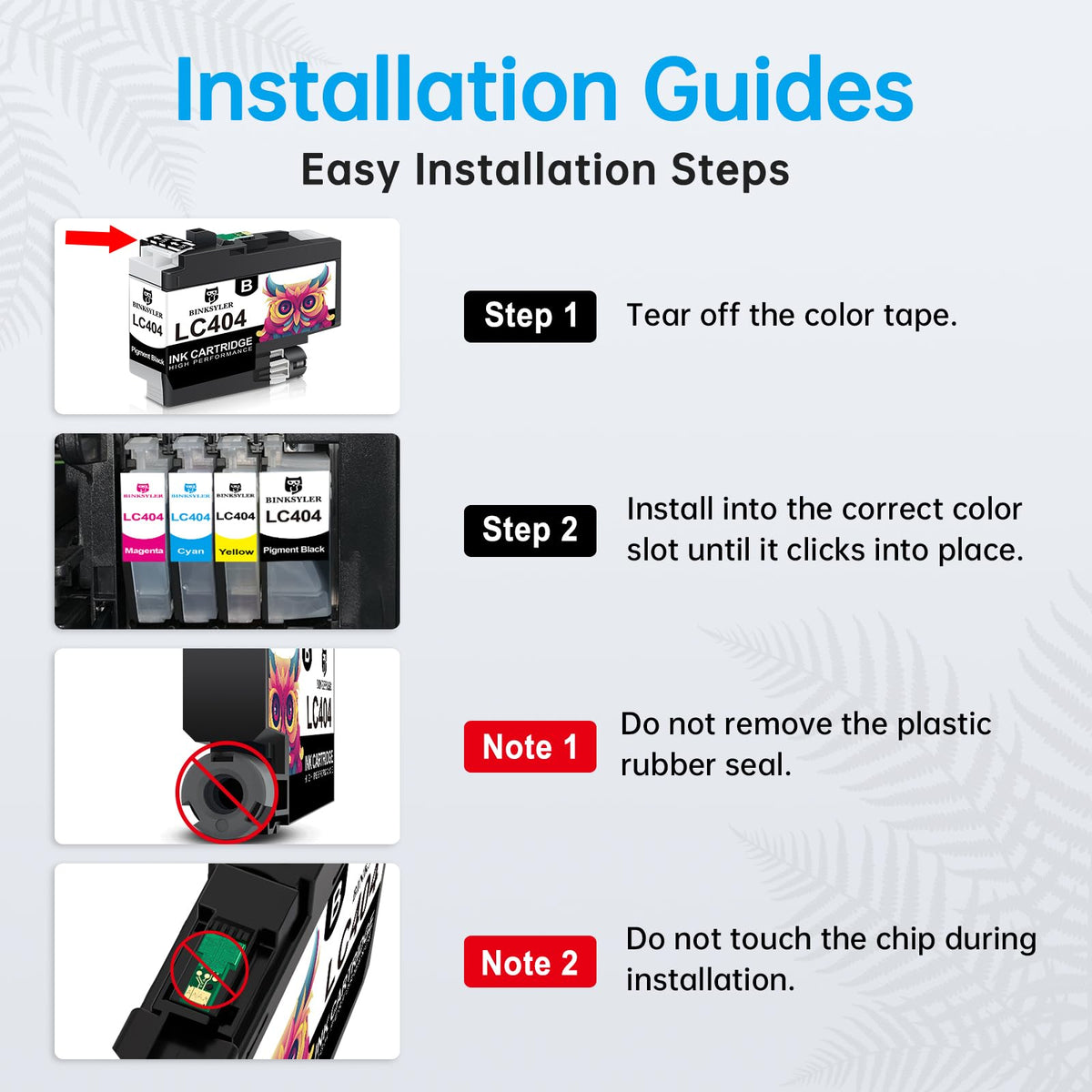 8-Pack LC404 Ink Cartridges Work for Brother MFC-J1205W