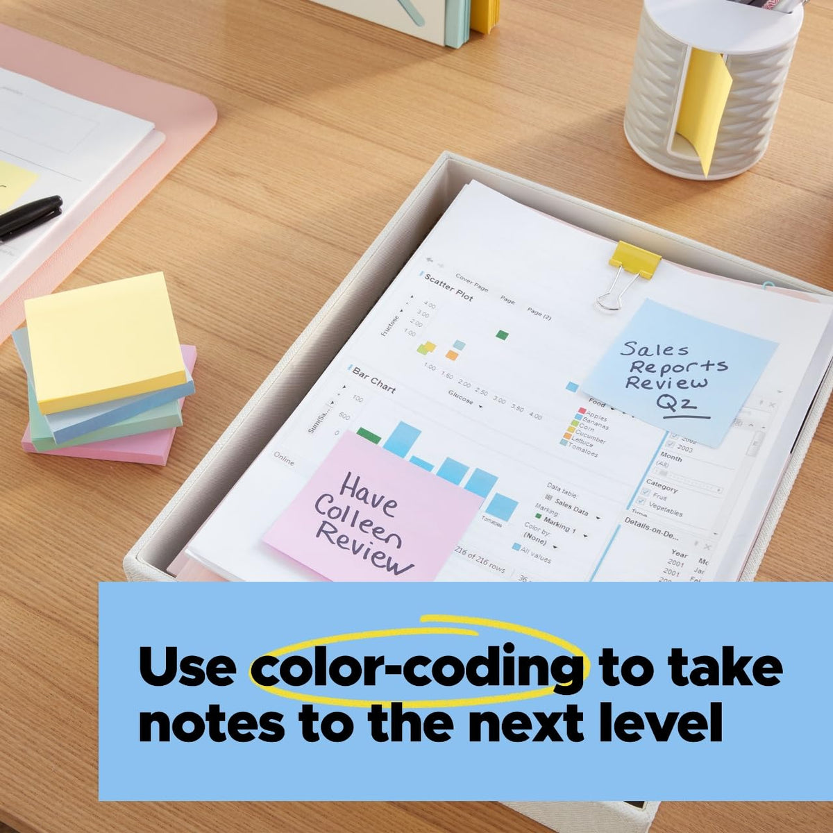 Post-it 100% Recycled Paper Super Sticky Notes, 3 in. x 3 in., 5 Pads, 70 Sheets per Pad, Wanderlust Pastels, School Supplies and Office Products