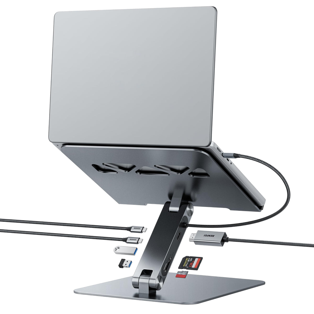 Laptop Stand with USB C 7in1 Docking Station