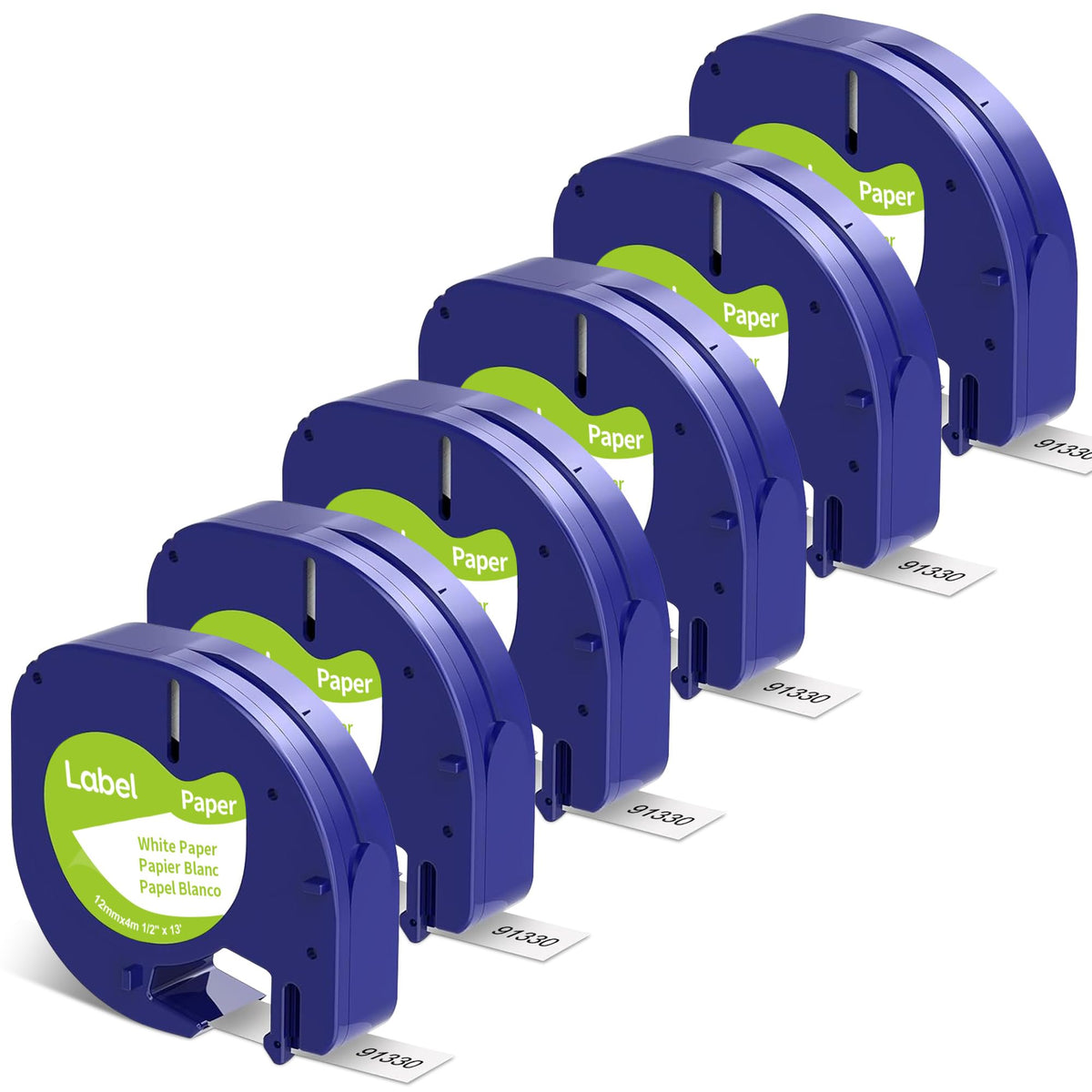 6-Pack Paper White Tape Replace for DYMO Label Maker Refills 91330
