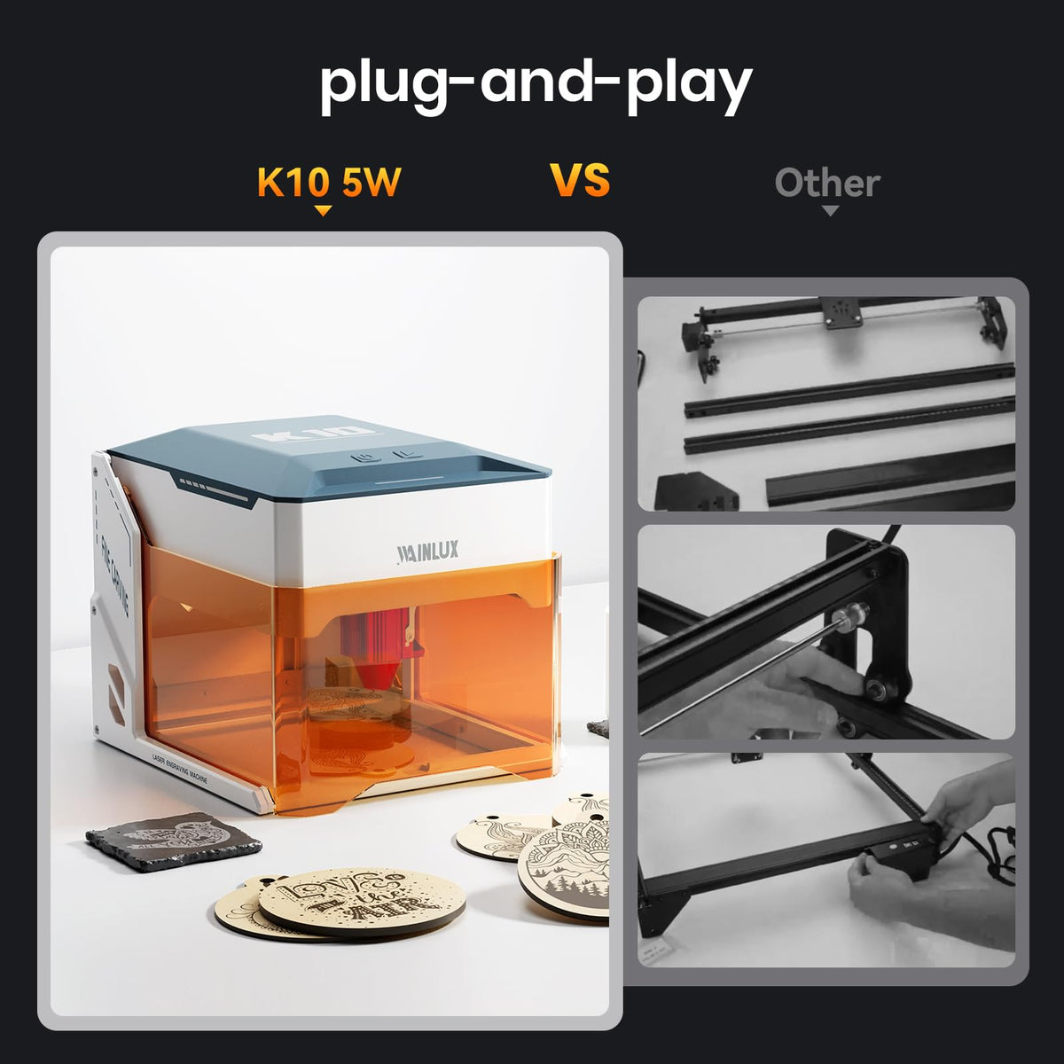 Laser Engraver and Cutter, Wood/Leather/Glass/Cloth
