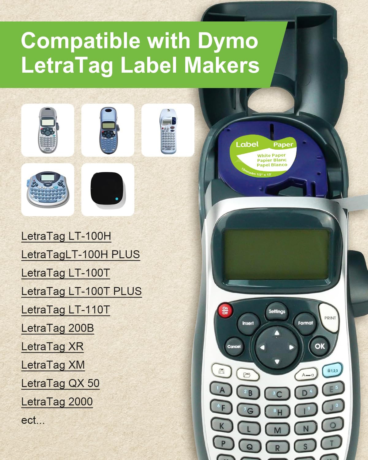 6-Pack Paper White Tape Replace for DYMO Label Maker Refills 91330