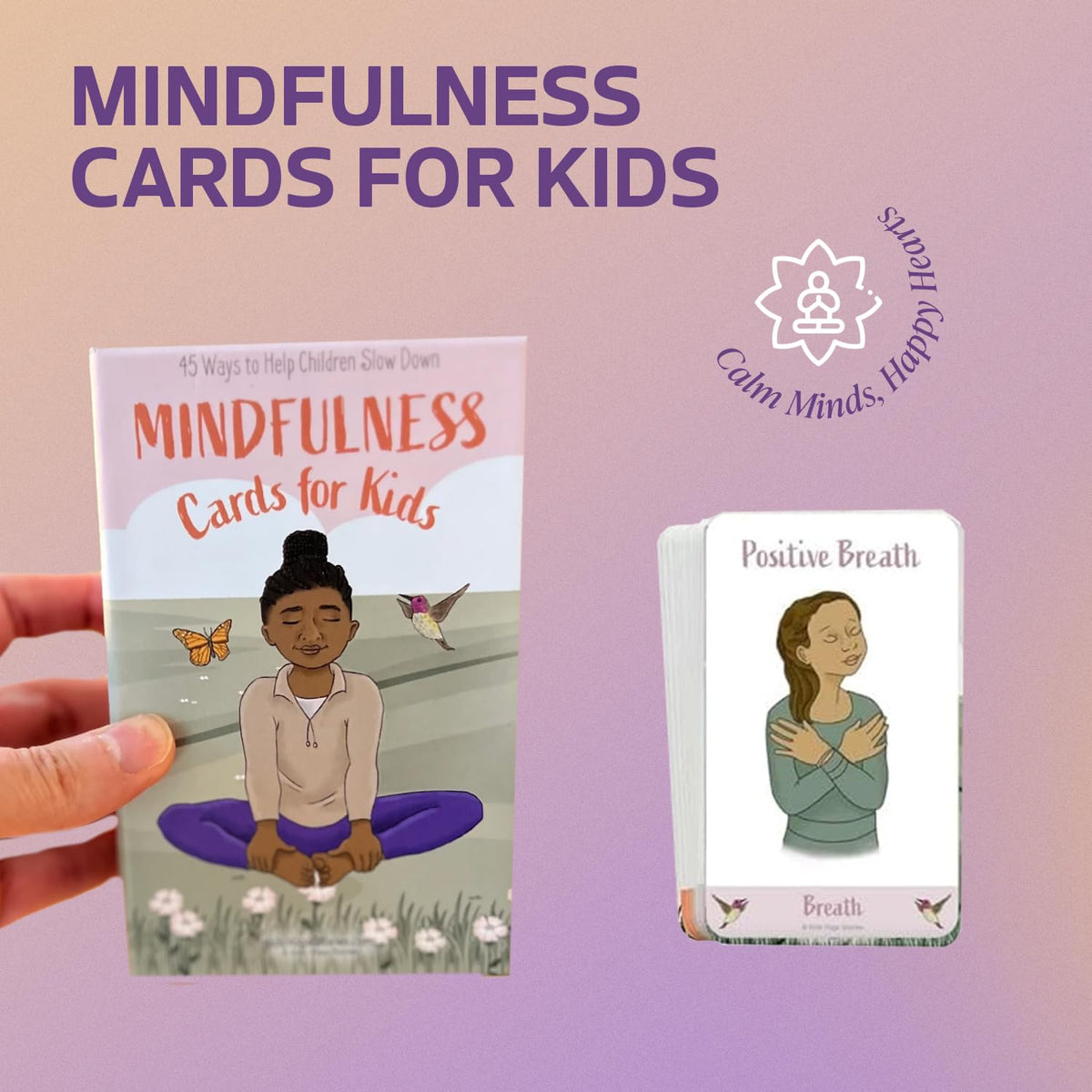 Mindfulness Cards for Kids, Meditation and Brain Focus for Yoga Classroom, Calm Corner Kit, Therapy Activity, Affirmation Cards, Social Emotional, Mind Brain Emotion Connection, or Relaxation