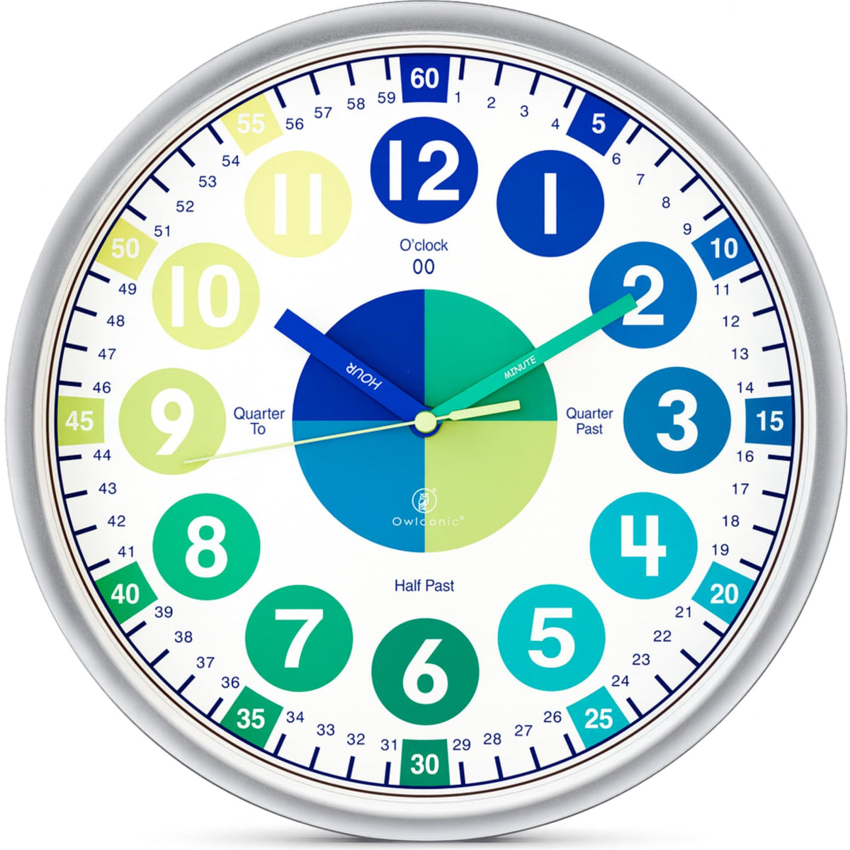Clock for Kids – Educational Analog Learning Wall Clock, Non Ticking