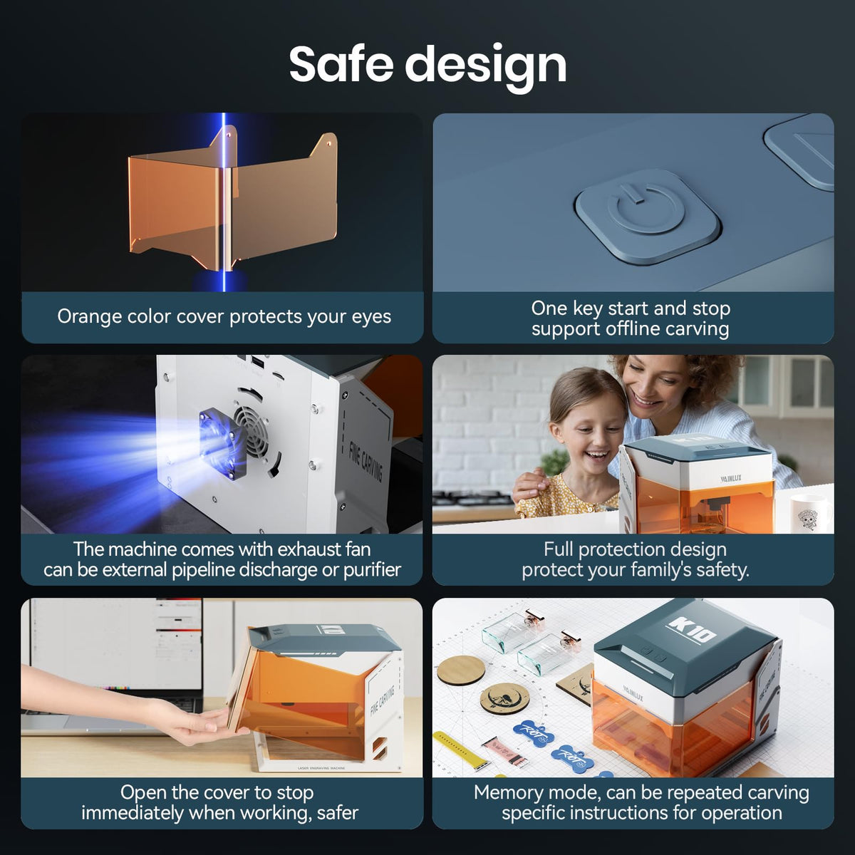 Laser Engraver and Cutter, Wood/Leather/Glass/Cloth