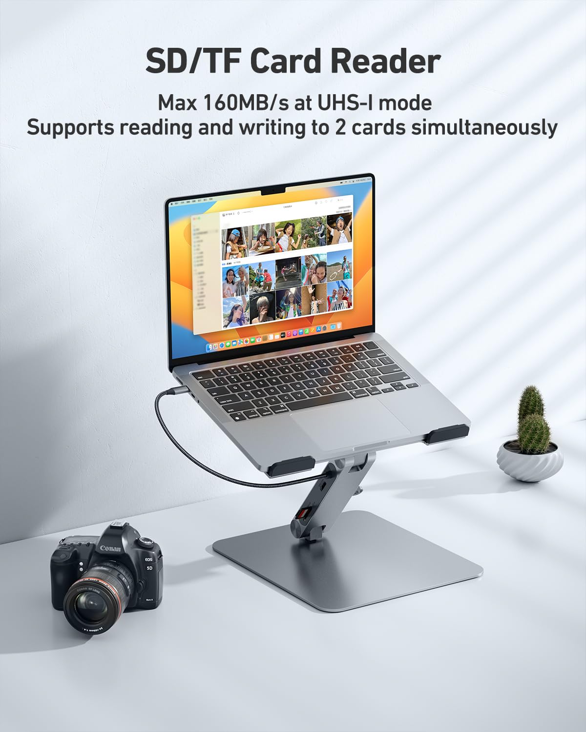 Laptop Stand with USB C 7in1 Docking Station