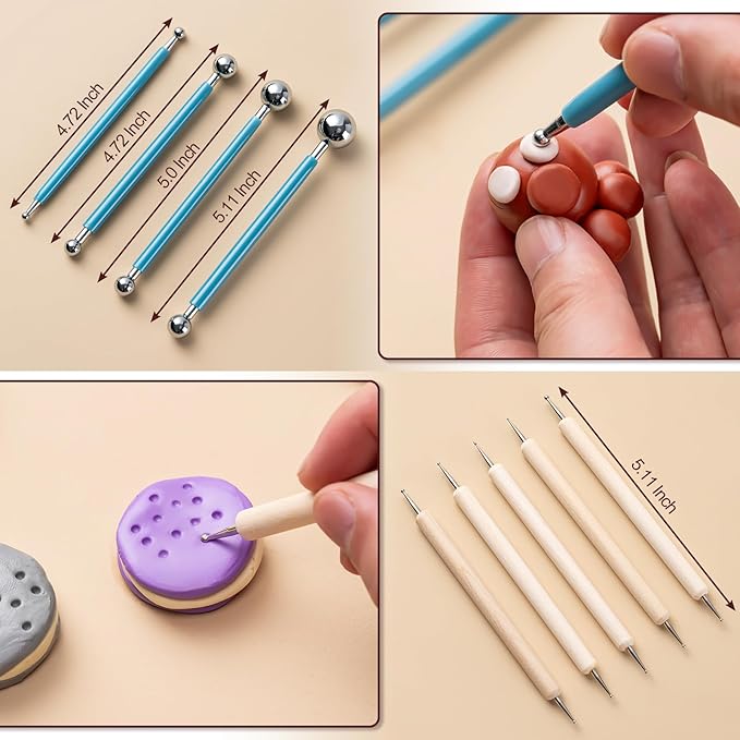 Clay Tools Kit, 27 PCS Pottery Tools, Practical Polymer Clay Sculpting Tools Kit