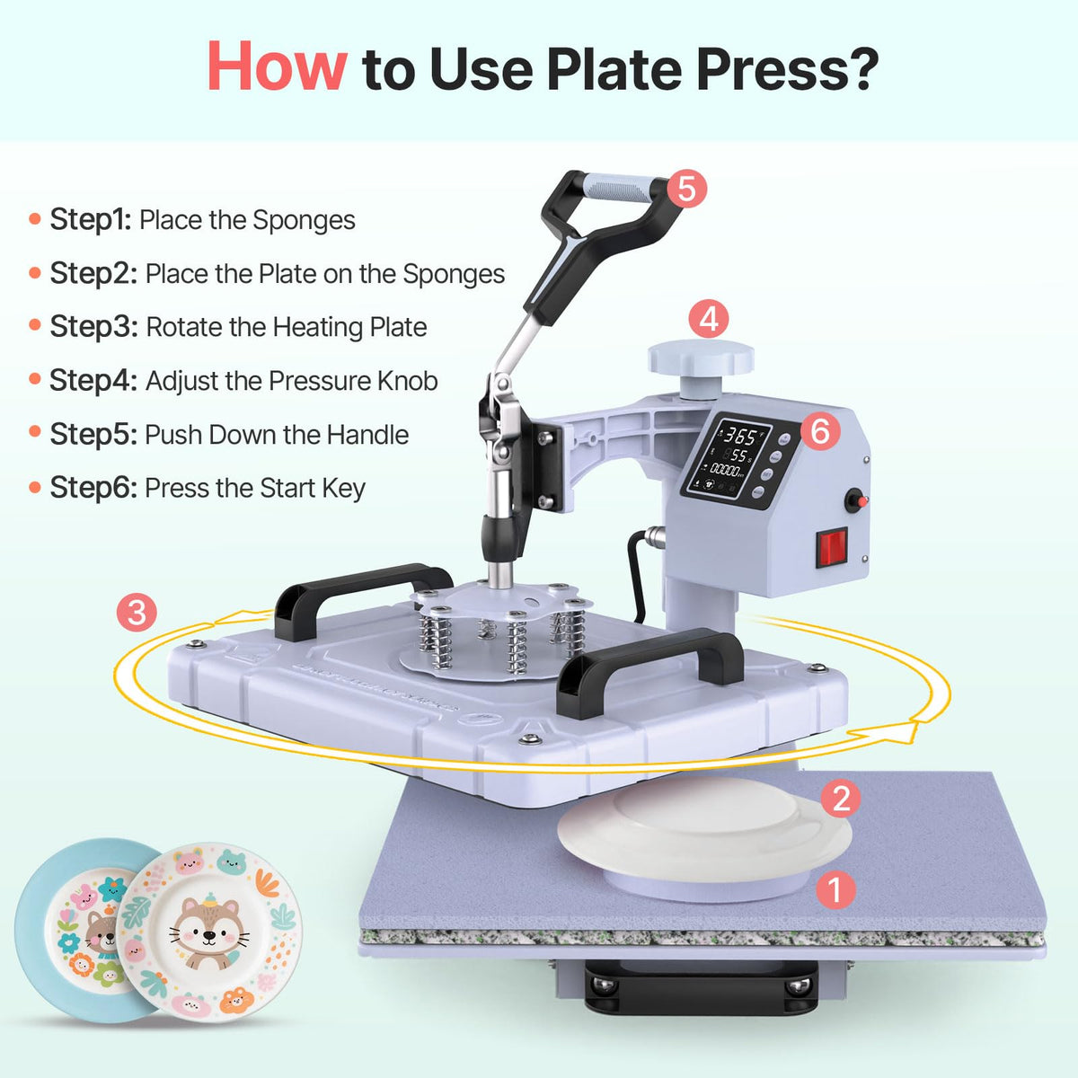 5 in 1 Heat Press Machine 12x15 inch Sublimation Heat Press