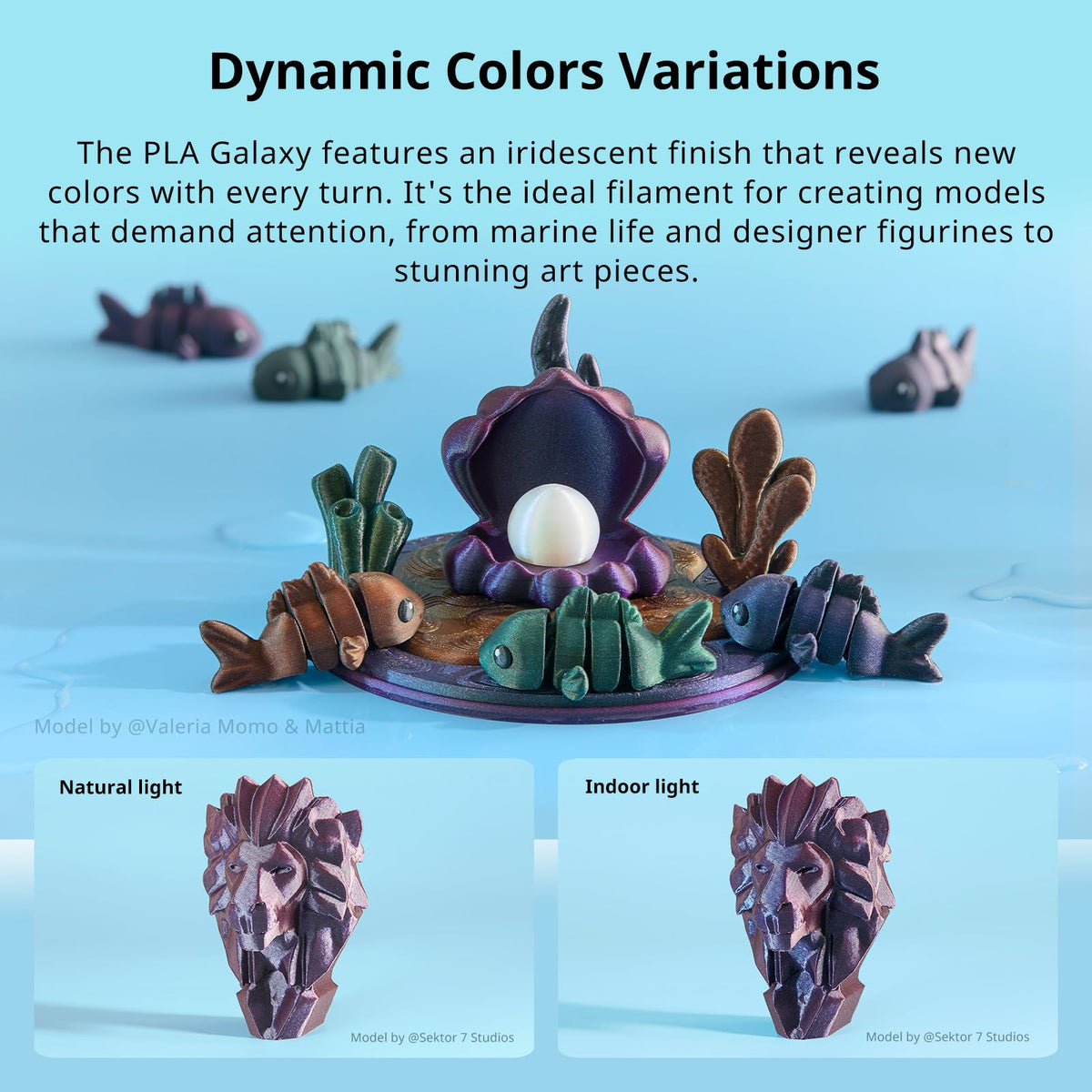 PLA 3D Printer Filament, Sparkle Glitter, Chameleon Changing Colors Galaxy Blue