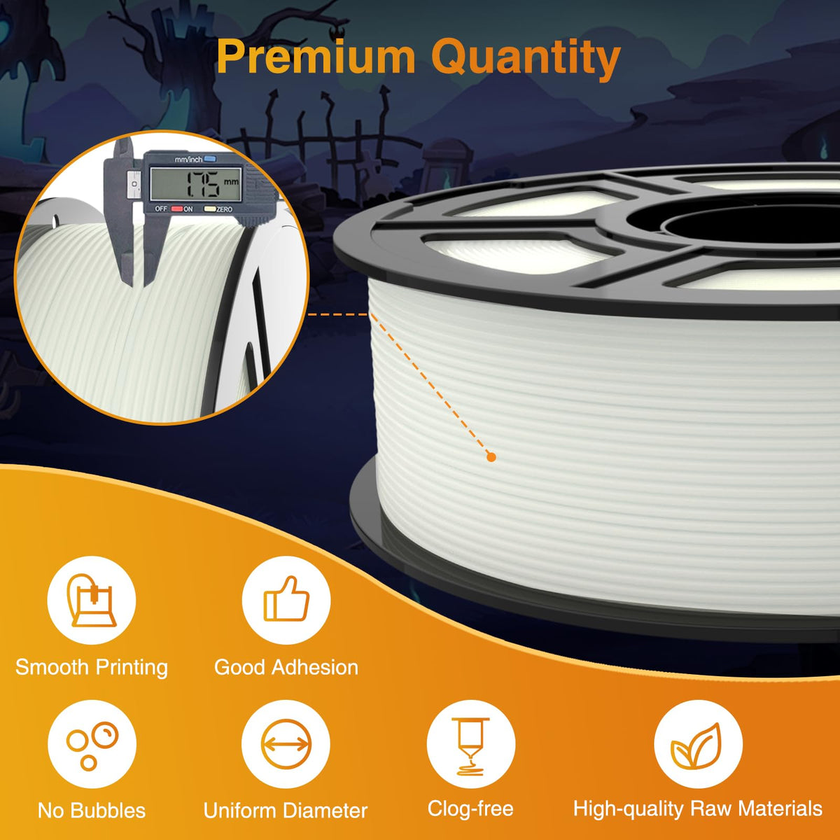 PLA Glow in The Dark Filament Bundle | 4-Pack(250g per Spool, 1Kg Total) |