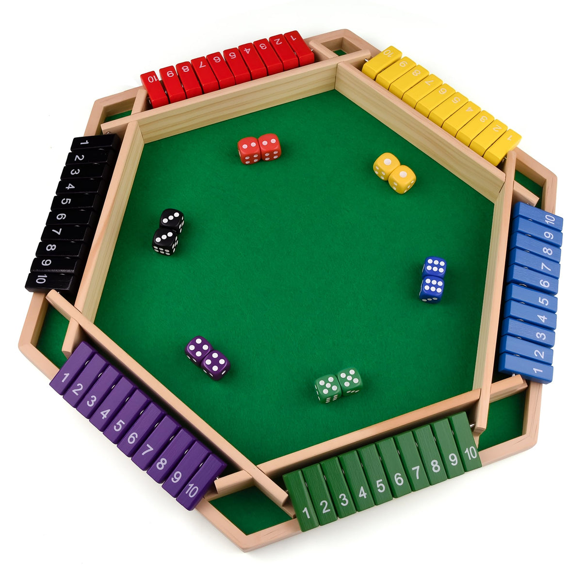 Shut The Box Dice Game, Traditional Wooden