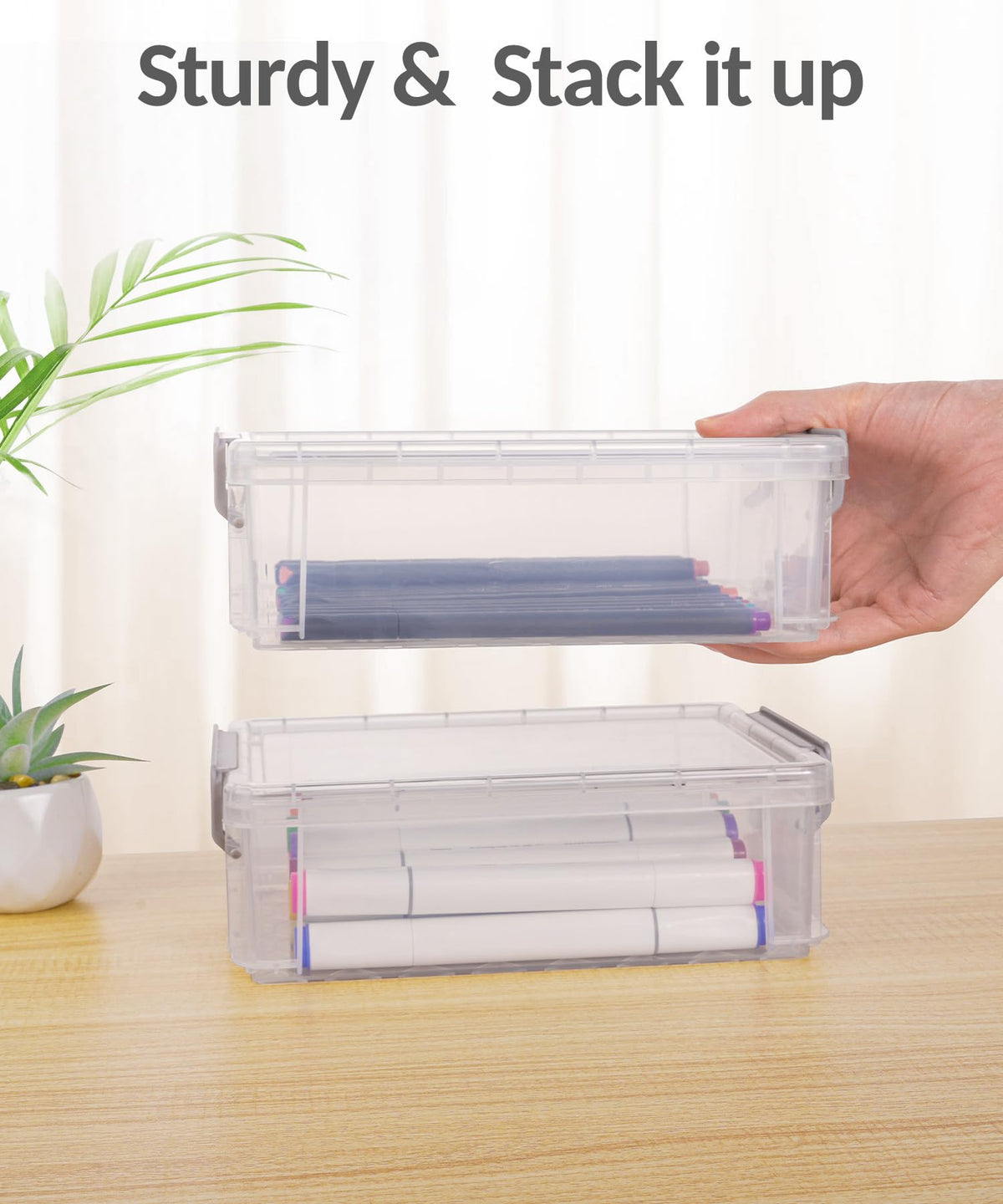 Clear Organizer Plastic Containers with Lid- 6 pack