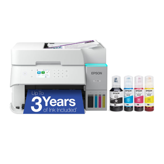 Epson EcoTank ET-3950 Wireless All-in-One Color Supertank Printer- White