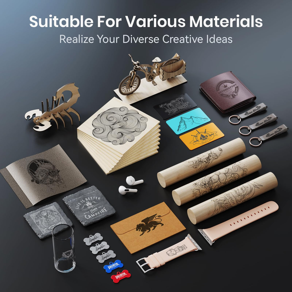 Laser Engraver and Cutter, Wood/Leather/Glass/Cloth