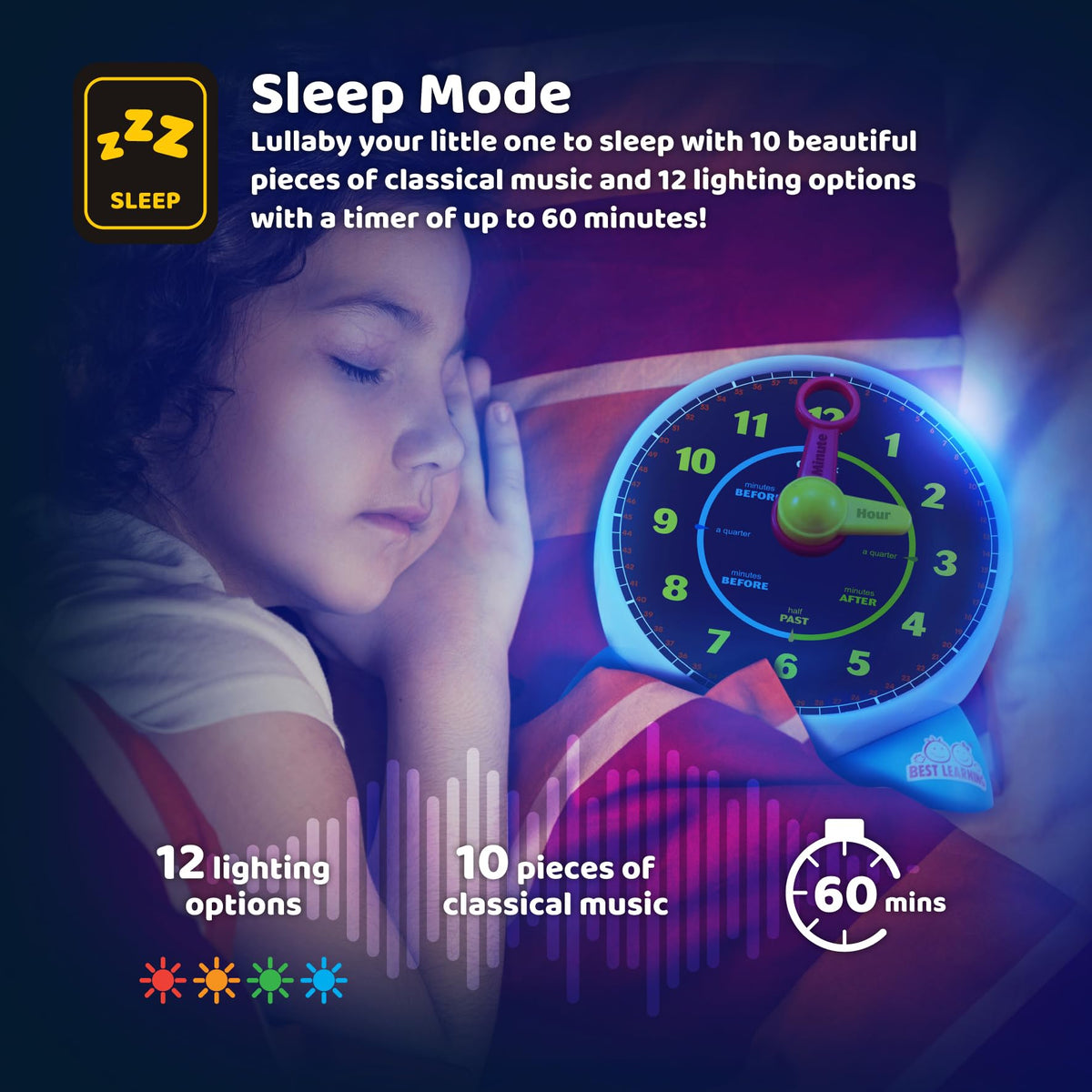 Learning Clock - Educational Talking Learn to Tell Time with Quiz