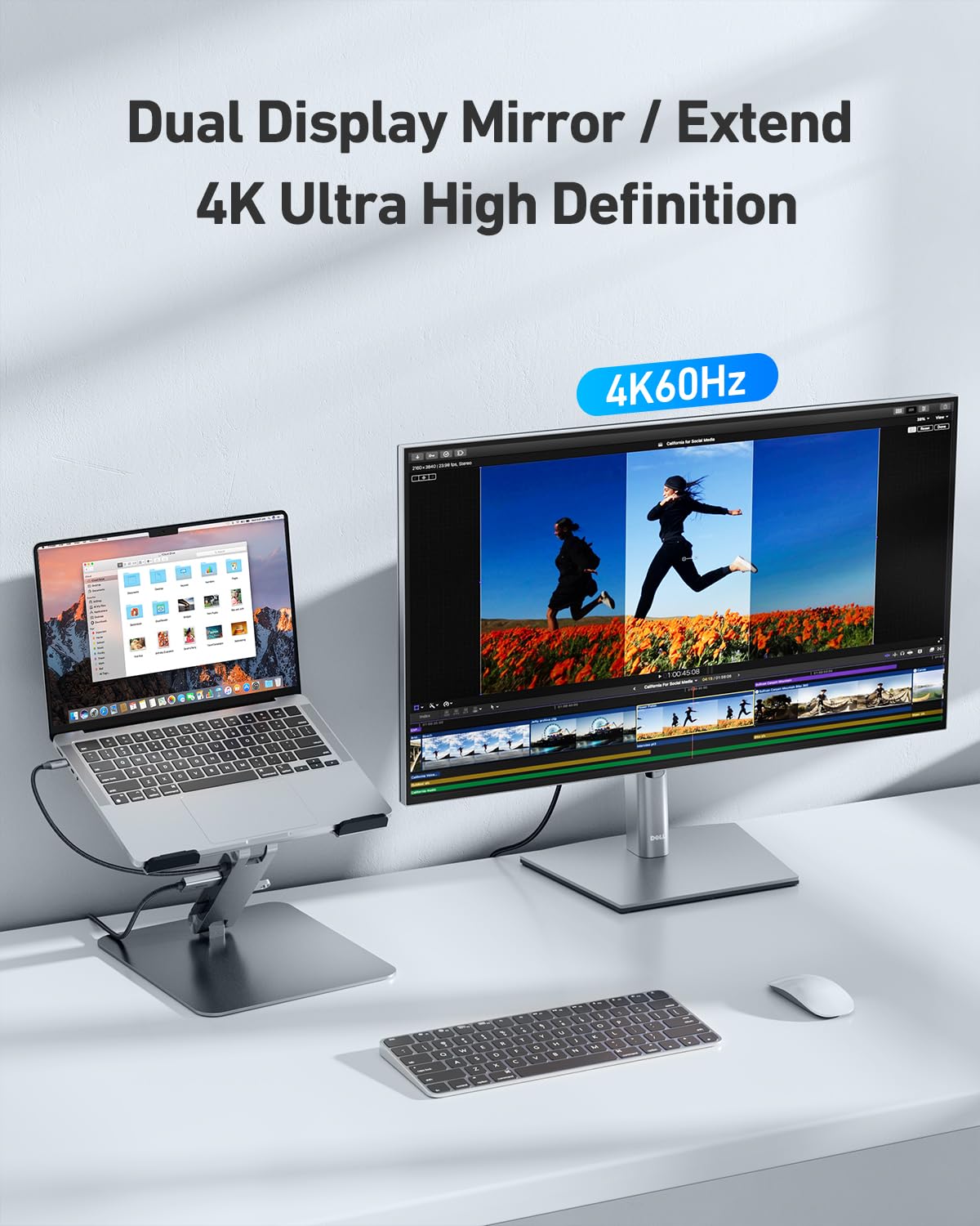 Laptop Stand with USB C 7in1 Docking Station