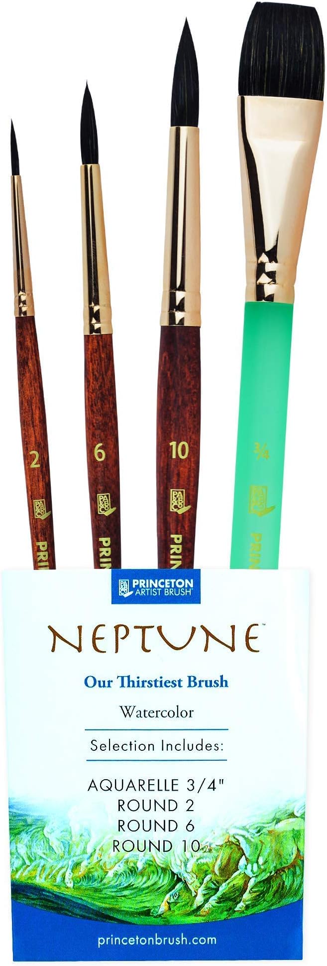 Princeton Neptune 4750 Series 4pc Watercolor Brush Set