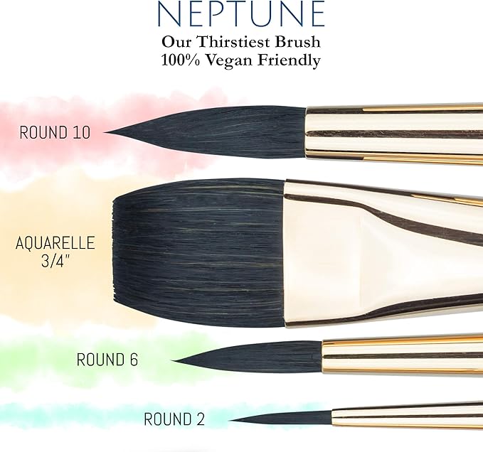 Princeton Neptune 4750 Series 4pc Watercolor Brush Set