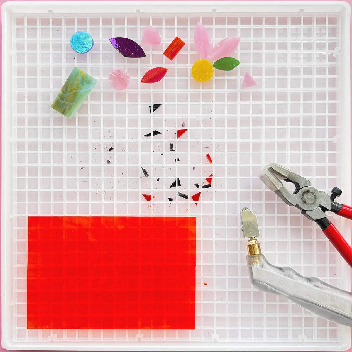Stained Glass Cutting Mat with Tray