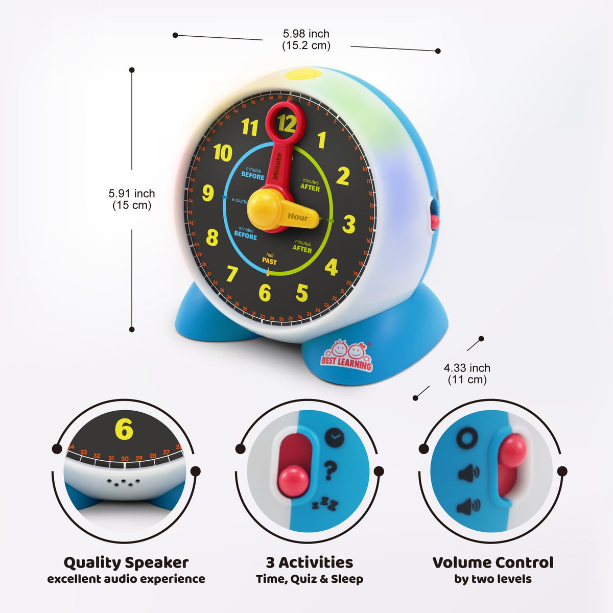 Learning Clock - Educational Talking Learn to Tell Time with Quiz