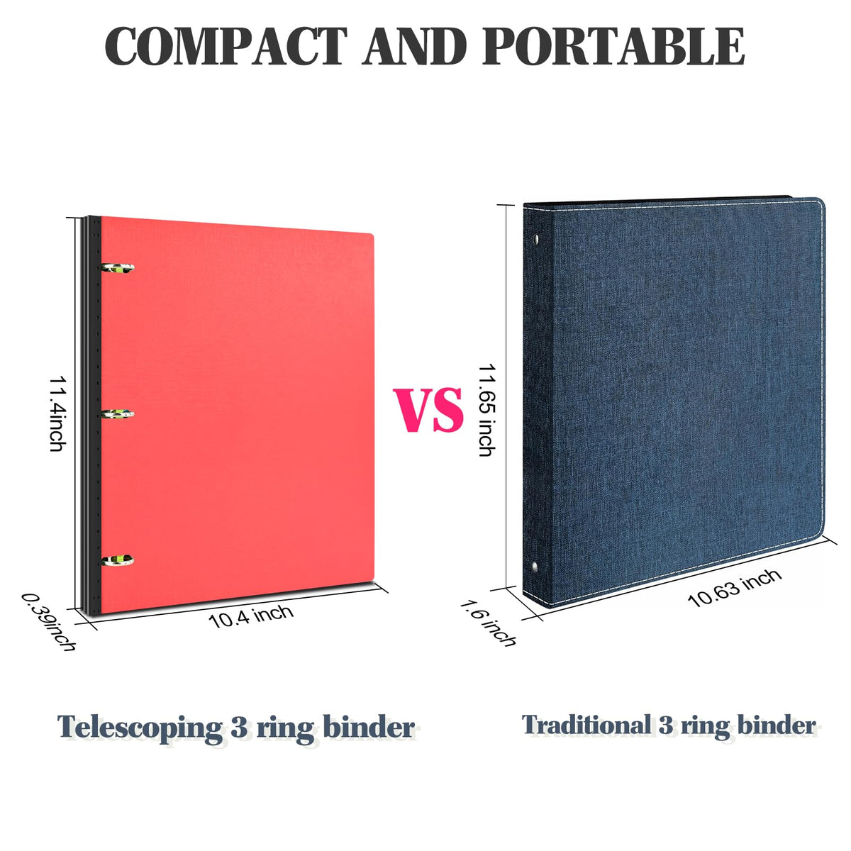 Telescoping 3 Ring Binder - 4PCS
