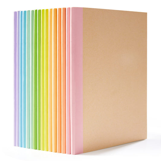 16 Pack Composition Notebook, 60 Pages, 8.3”x 5.5”, A5, 8 Pastel Colors