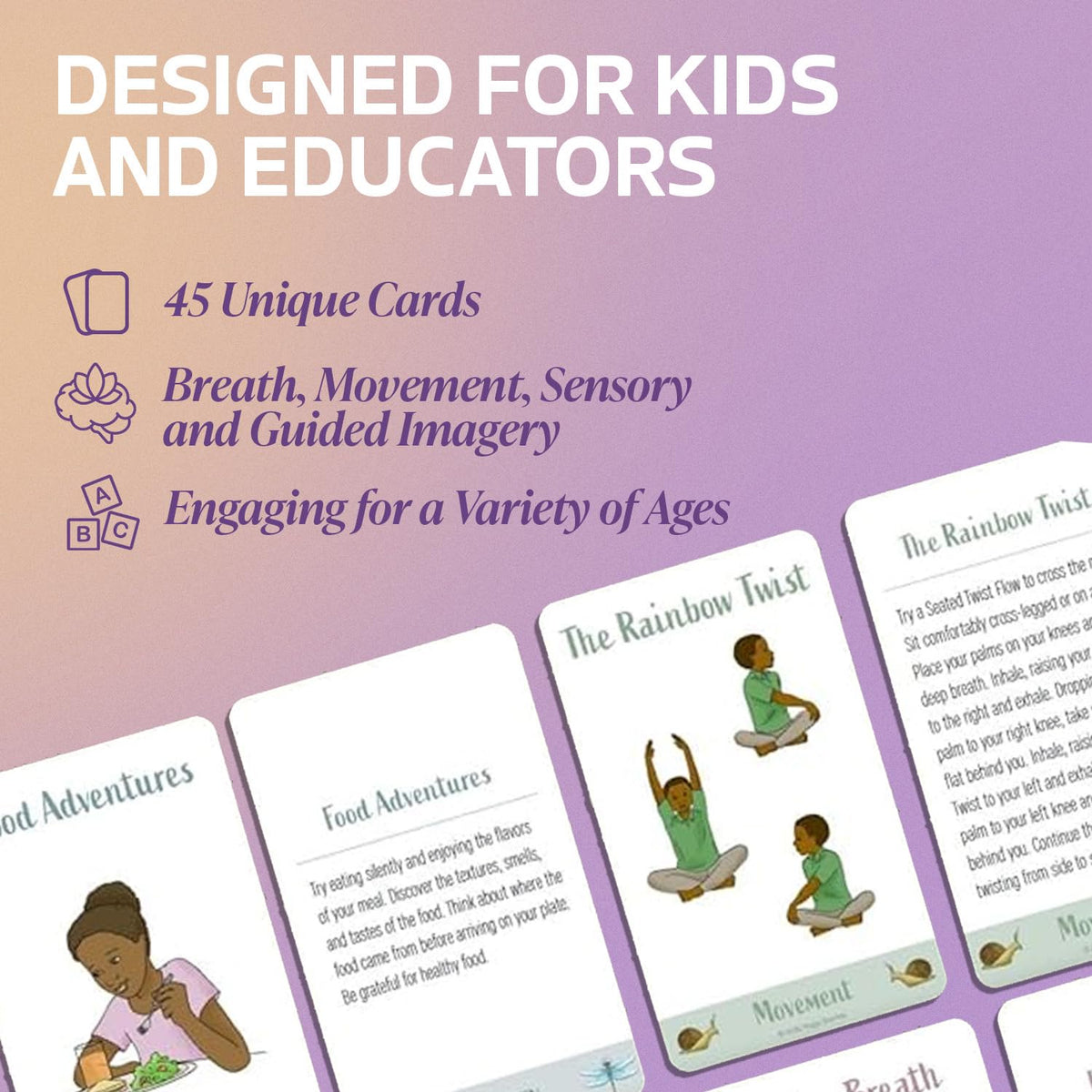 Mindfulness Cards for Kids, Meditation and Brain Focus for Yoga Classroom, Calm Corner Kit, Therapy Activity, Affirmation Cards, Social Emotional, Mind Brain Emotion Connection, or Relaxation